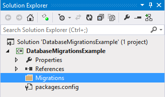 Create new folder "Migrations" to project - here we are going to store migration files